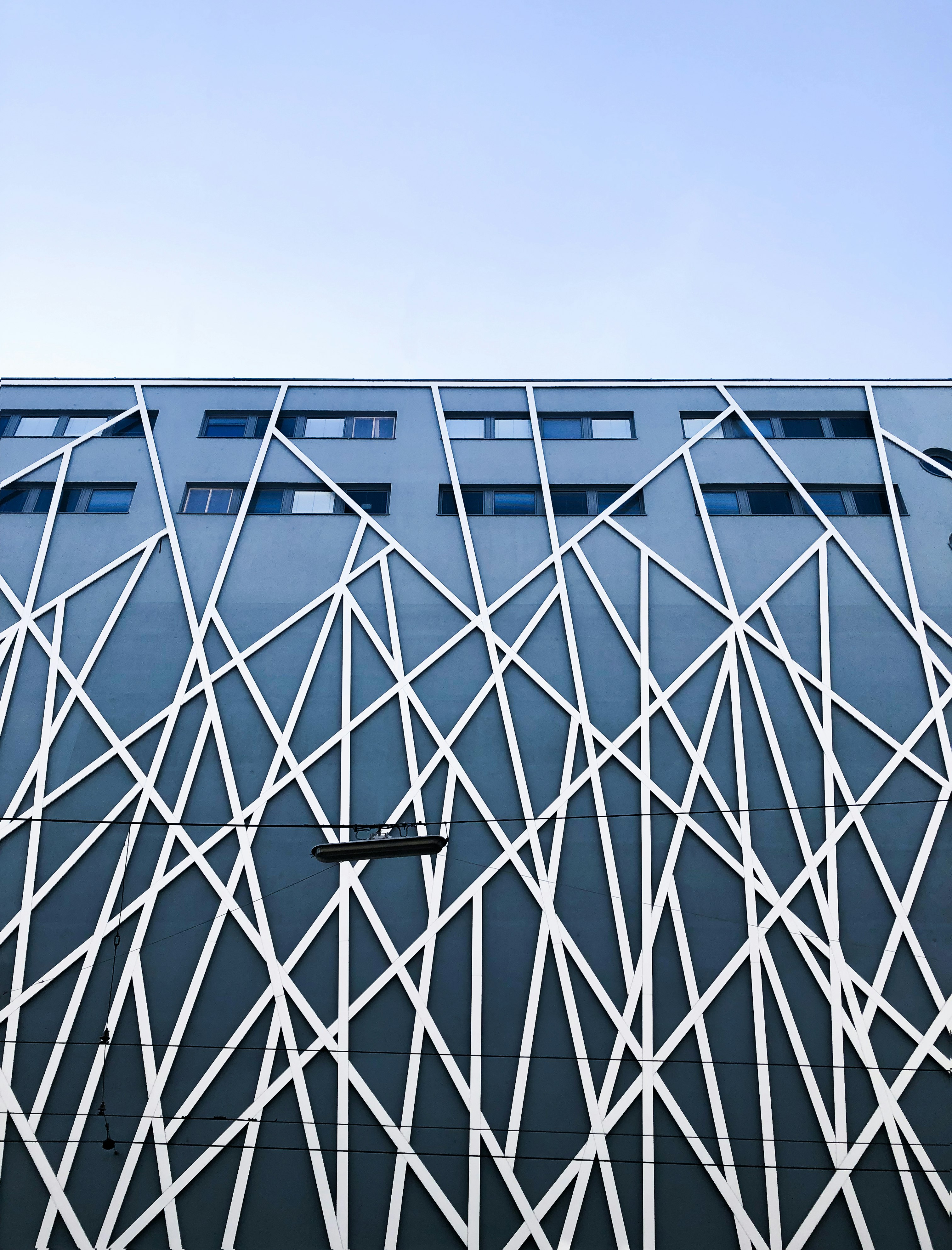 black and white glass building